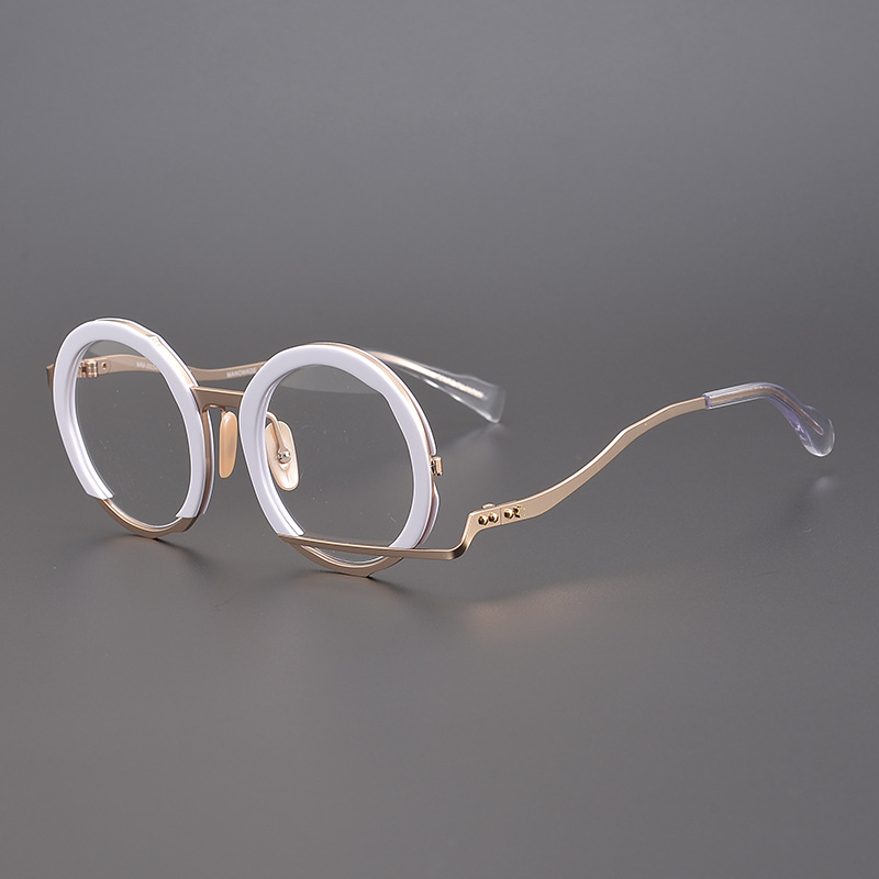 日本手工不规则圆形眼镜框